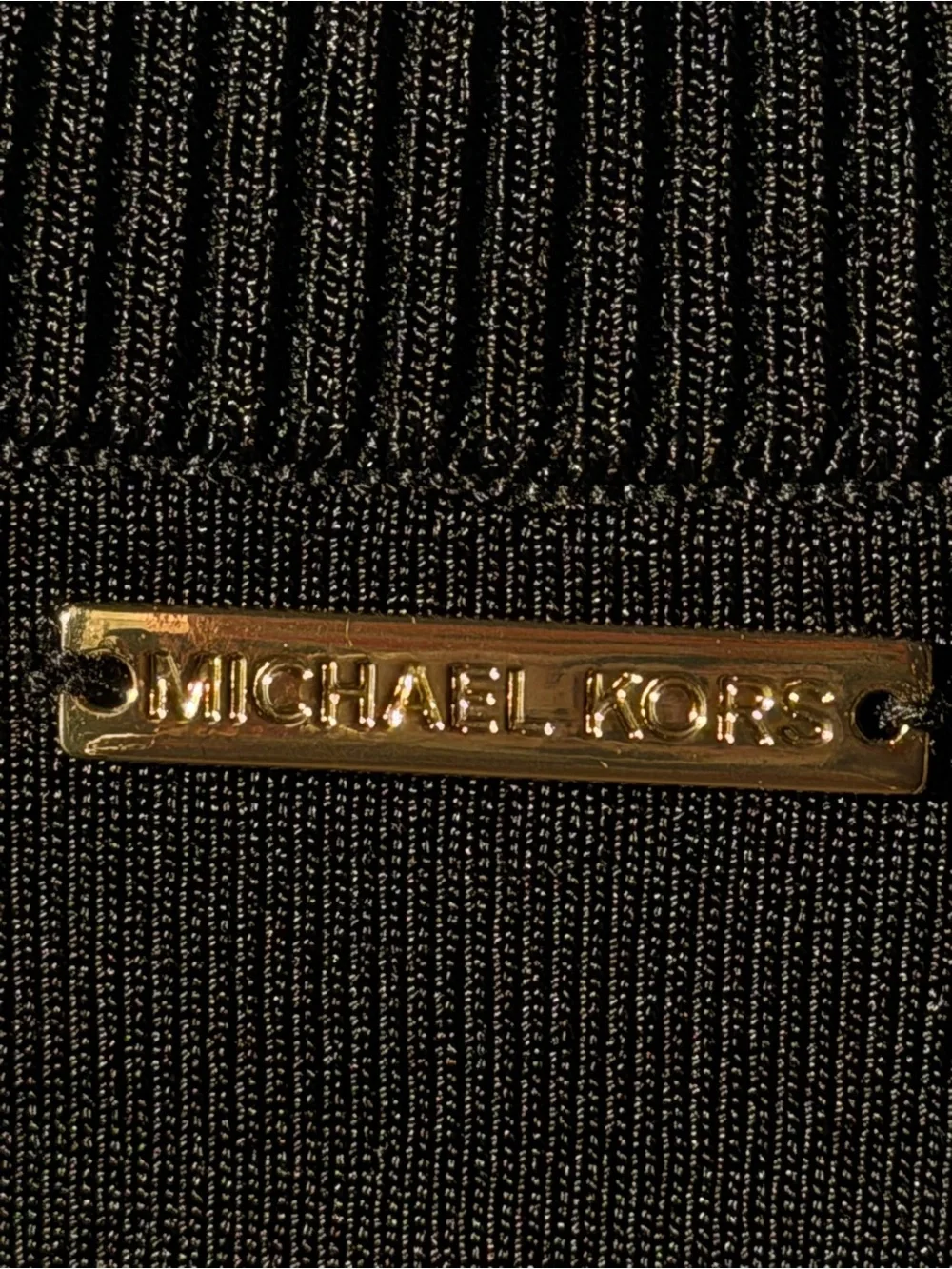 MICHAEL KORS NWT Black Gold Logo Zip Sweater Jacket XXS $175